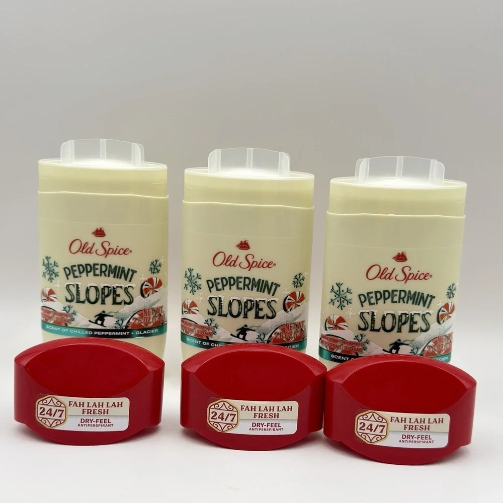 Old Spice Antiperspirant Deodorant Peppermint Slopes 3x 2.6 Oz Limited Edition